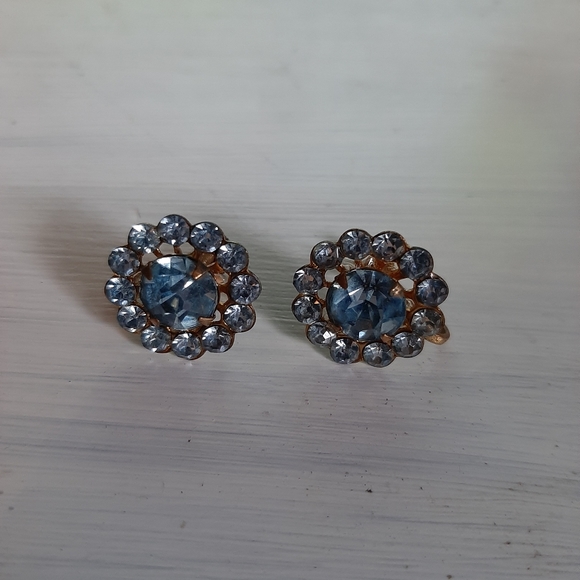 Vintage blue earrings - Picture 4 of 4